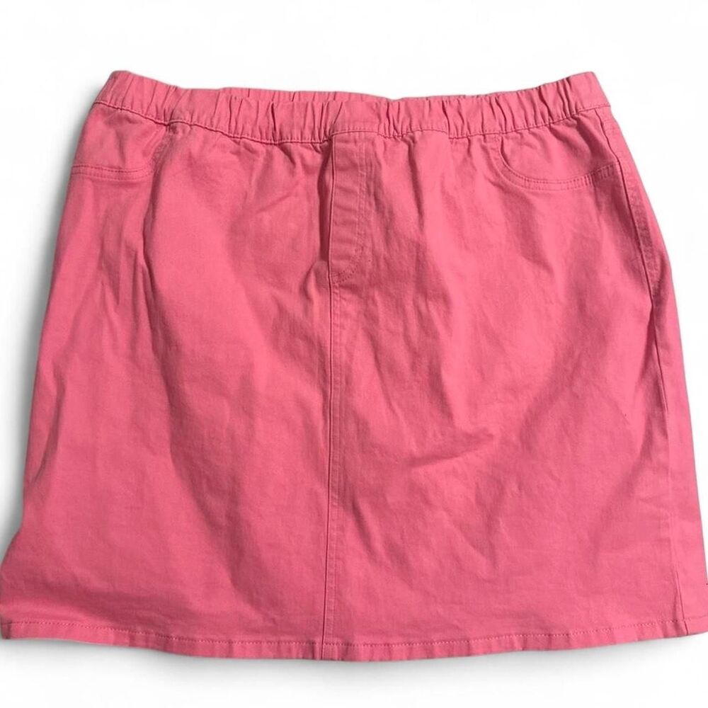 Women's XL Pink Pull-On Skirt with Pockets Stretch Casual Preppy Summer